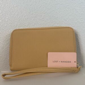 Lost + Wander Tan Passport Wristlet